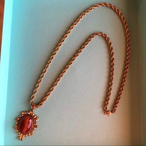 Vintage Monet Goldtone Pendant Necklace